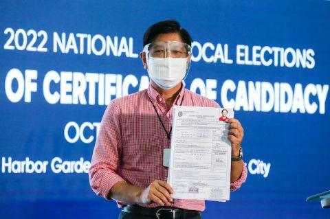 菲律宾前总统马科斯之子提交2022年大选总统候选人资格证书